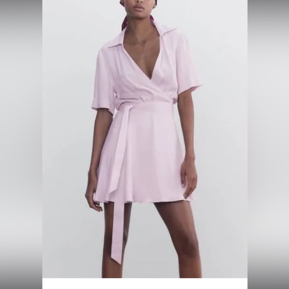 Zara light purple wrap dress size small